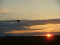 Absprung bei Sonnenuntergang