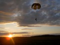 Absprung bei Sonnenuntergang