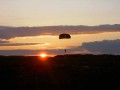 Absprung bei Sonnenuntergang