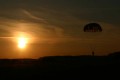 Absprung bei Sonnenuntergang