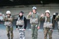 Vier Springer sind ready zum Sprung