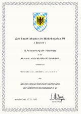 Bw Reservistenverdienstabzeichen WBK VI