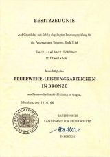 Urkunde Feuerwehr Leistungsabzeichen