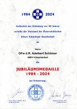 Albert Schweitzer Jubilumsmedaille