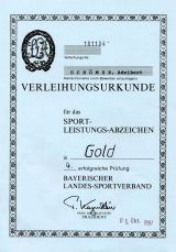 Bayern-Sport-Leistungsabzeichen in GOLD