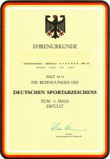 Militr-Ehrenurkunde 10 x Deutsches Sportabzeichen