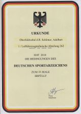 Militrurkunde 25 x Deutsches Sportabzeichen 