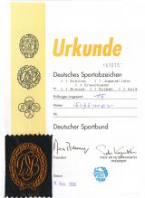 Verleihungsurkunde 15 x Deutsches Sportabzeichen 