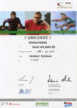 Verleihungsurkunde 25 x Deutsches Sportabzeichen 