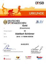 Verleihungsurkunde 30 x Deutsches Sportabzeichen 