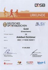 Verleihungsurkunde 35 x Deutsches Sportabzeichen 
