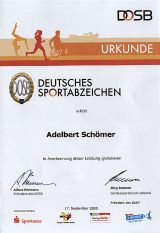 Verleihungsurkunde 35 x Deutsches Sportabzeichen 