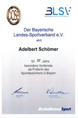 Ehrenurkunde fr 35 Jahre Sportabzeichenprfer