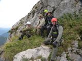 Warten am Einstieg zur Tafelwand