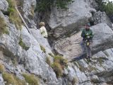 Frank und Reinhold am Abseilpunkt in der Tafelwand
