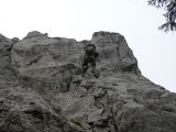 Abseilen mit dem Rucksack 