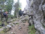 Abseilen mit dem Rucksack 