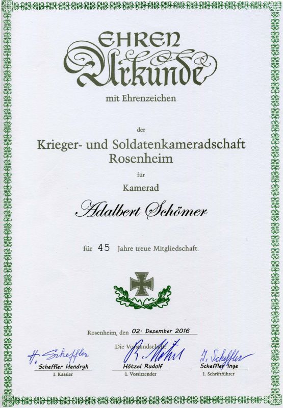 ehrenurkunde